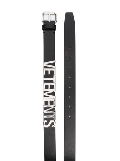 VETEMENTS logo-lettering leather belt outlook