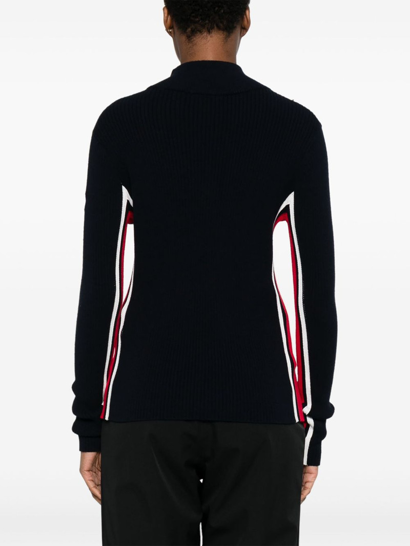 Deltanao side-stripe zip-neck sweater 4