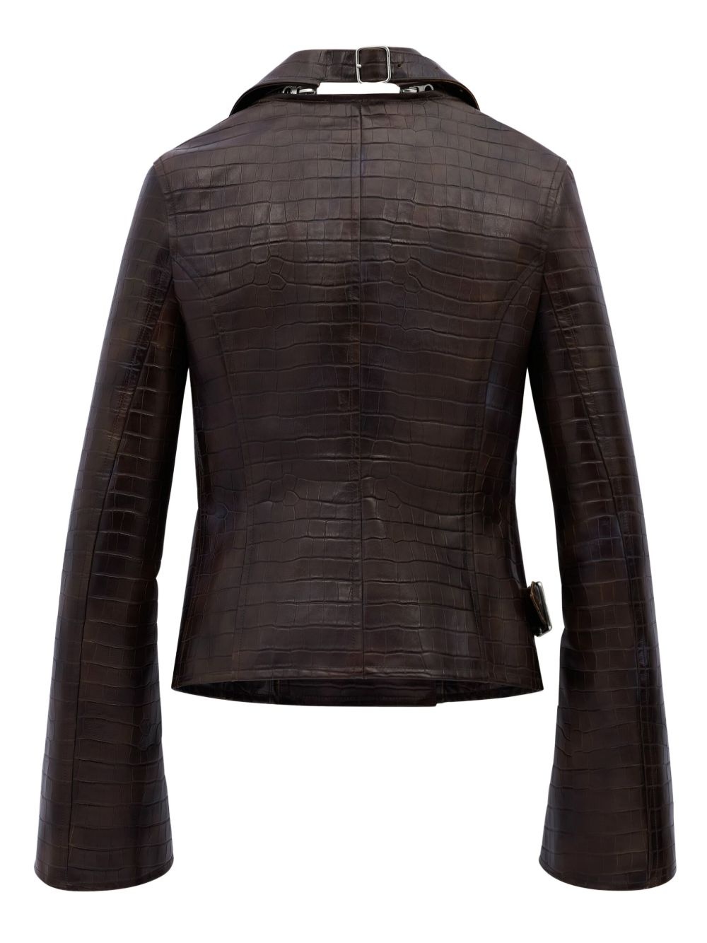 crocodille-effect biker jacket - 7