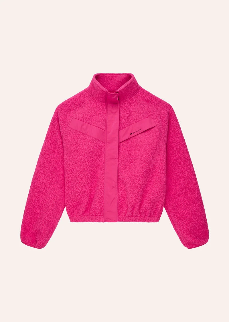SHELTER SHERPA JACKET IN COSMO PINK - 1