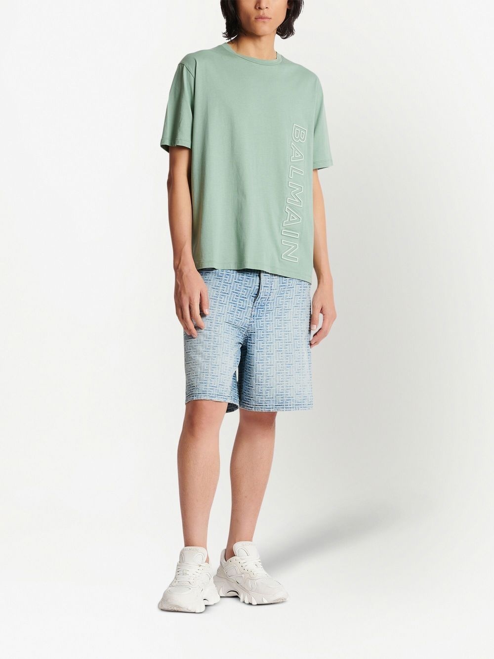 logo-embossed cotton T-shirt - 2