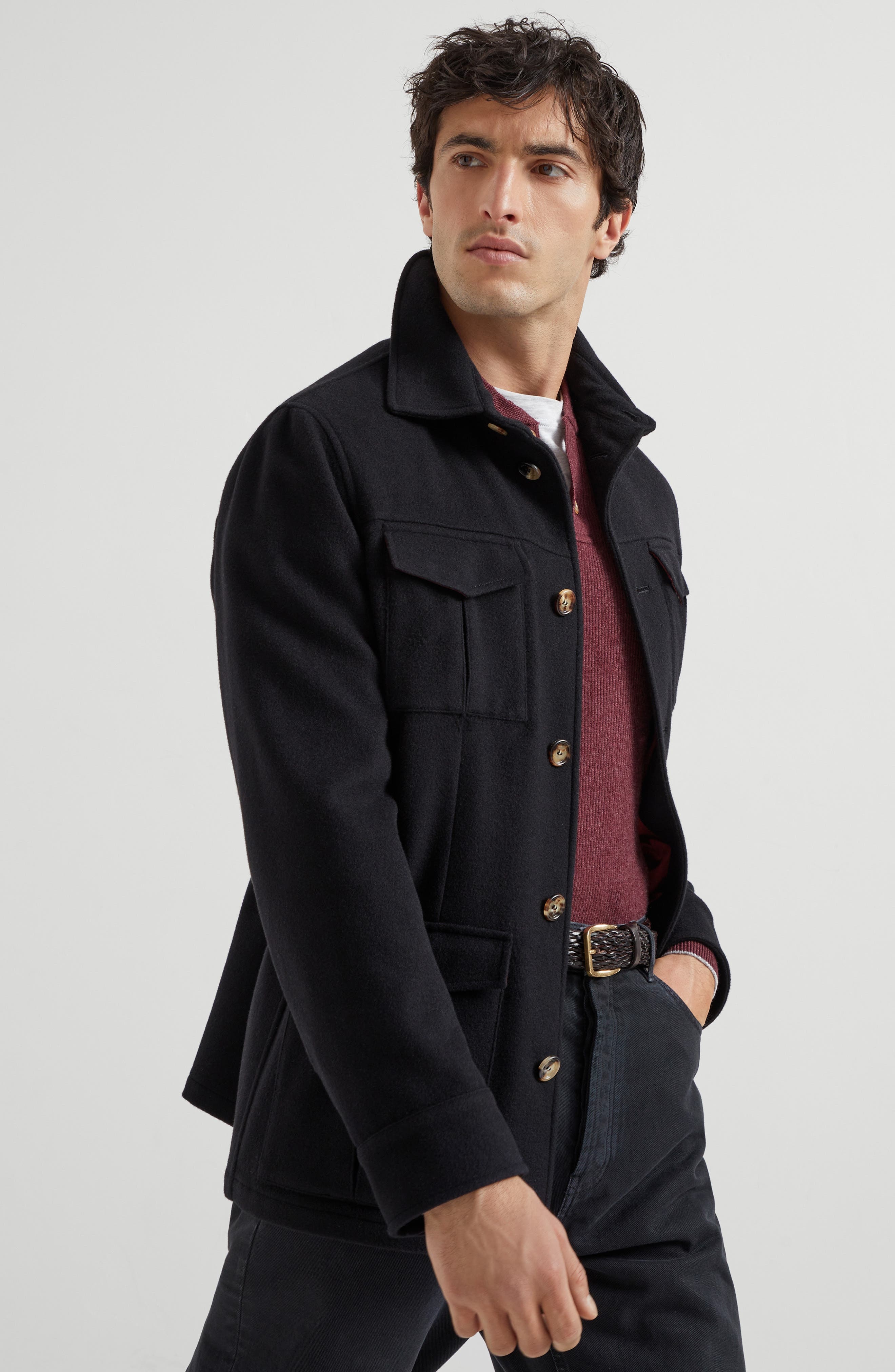 Brunello Cucinelli Water-resistant safari jacket in Black at Nordstrom - 5