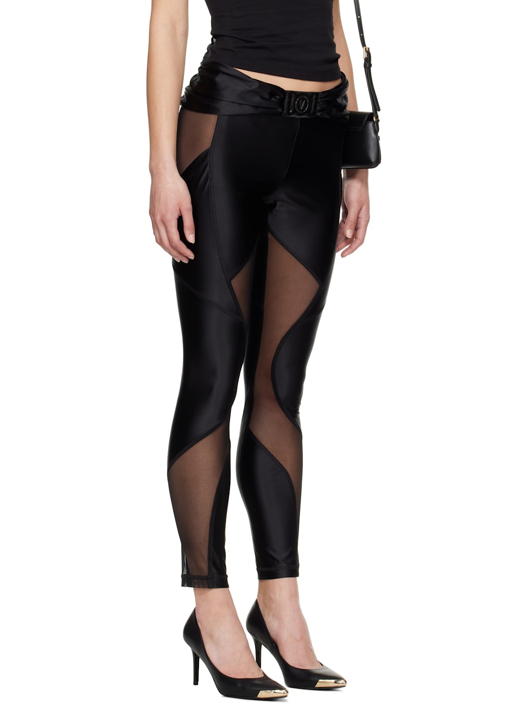 Black V-Emblem Leggings - 2