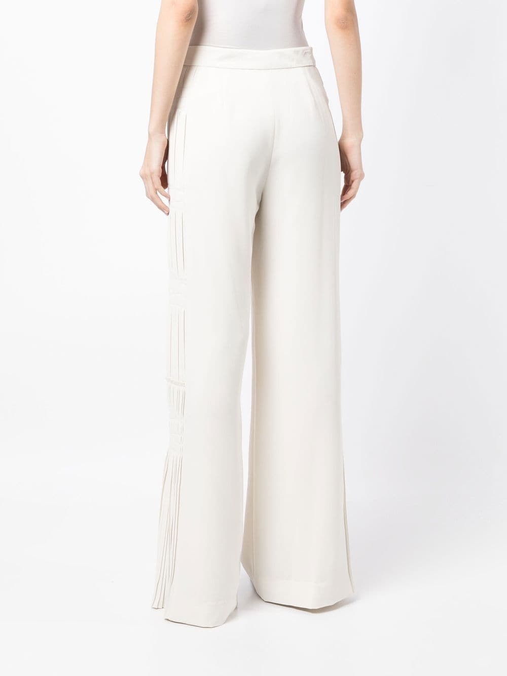 wide-leg ruched trousers - 4