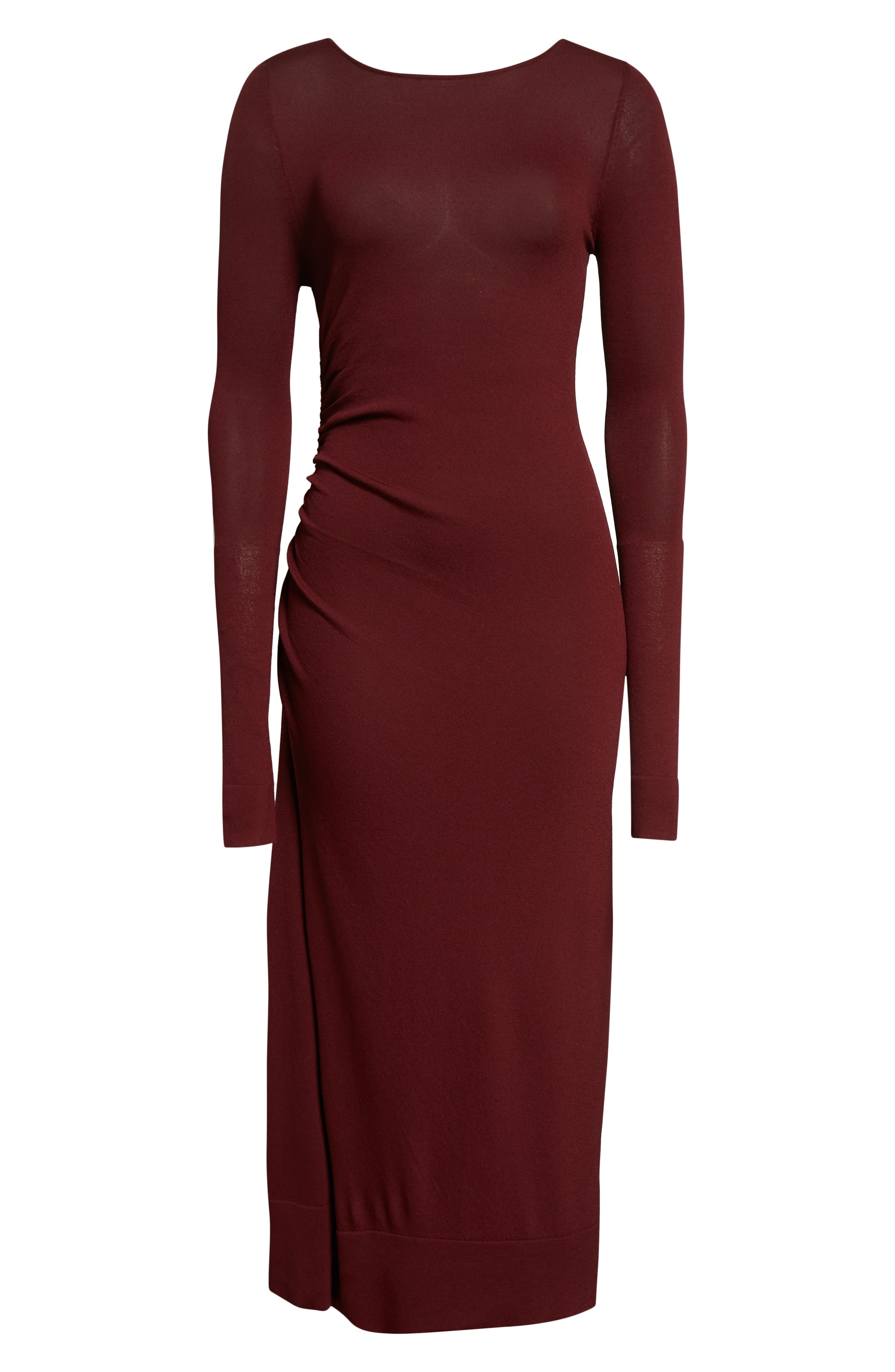 Altuzarra Robb Long Sleeve Knit Body-Con Dress in Grenache at Nordstrom - 5