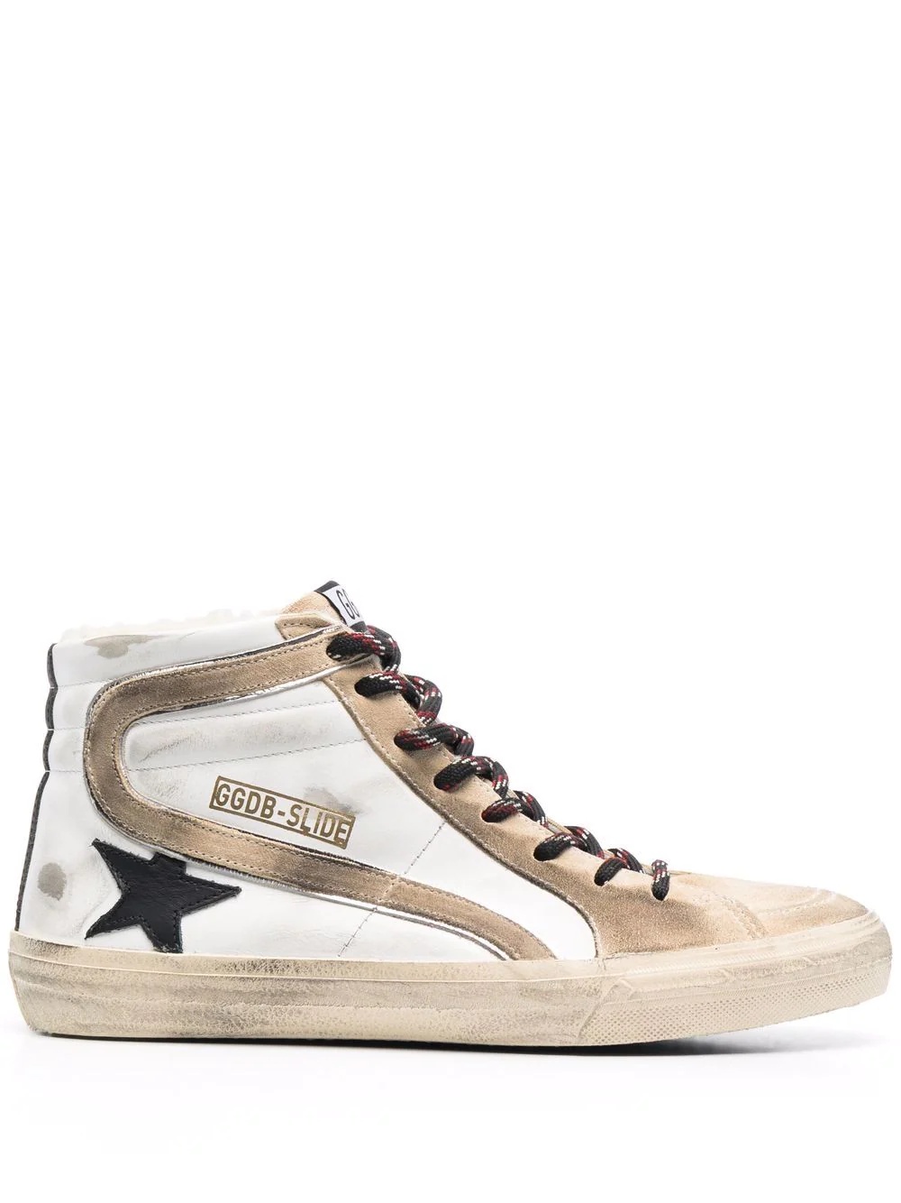 Slide distressed high-top sneakers - 1