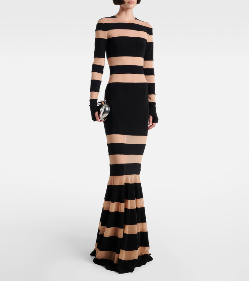 NORMA KAMALI Paneled semi-sheer gown outlook