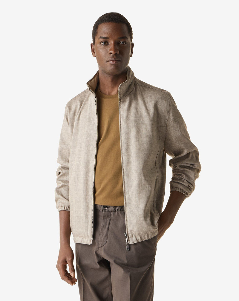 CORNELIANI Beige linen-blend jacket outlook