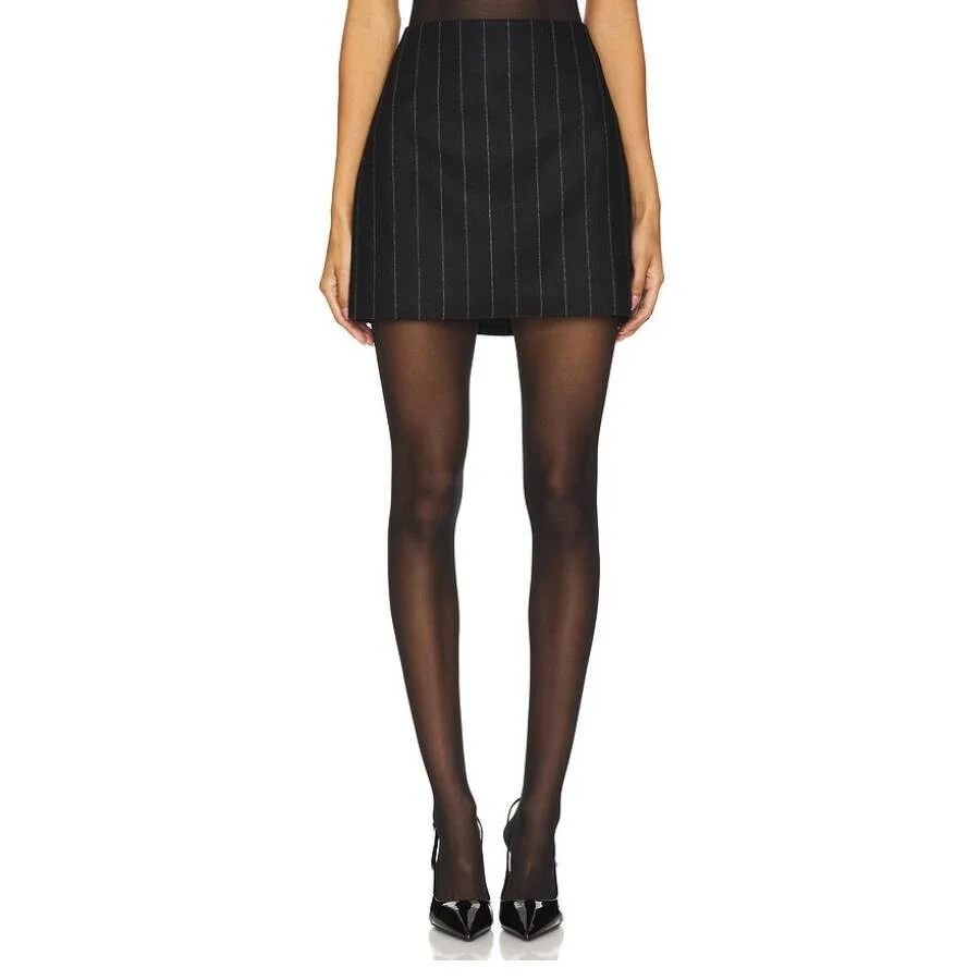 Anine Bing Tierra Mid-Rise Pinstripe Skirt - 1