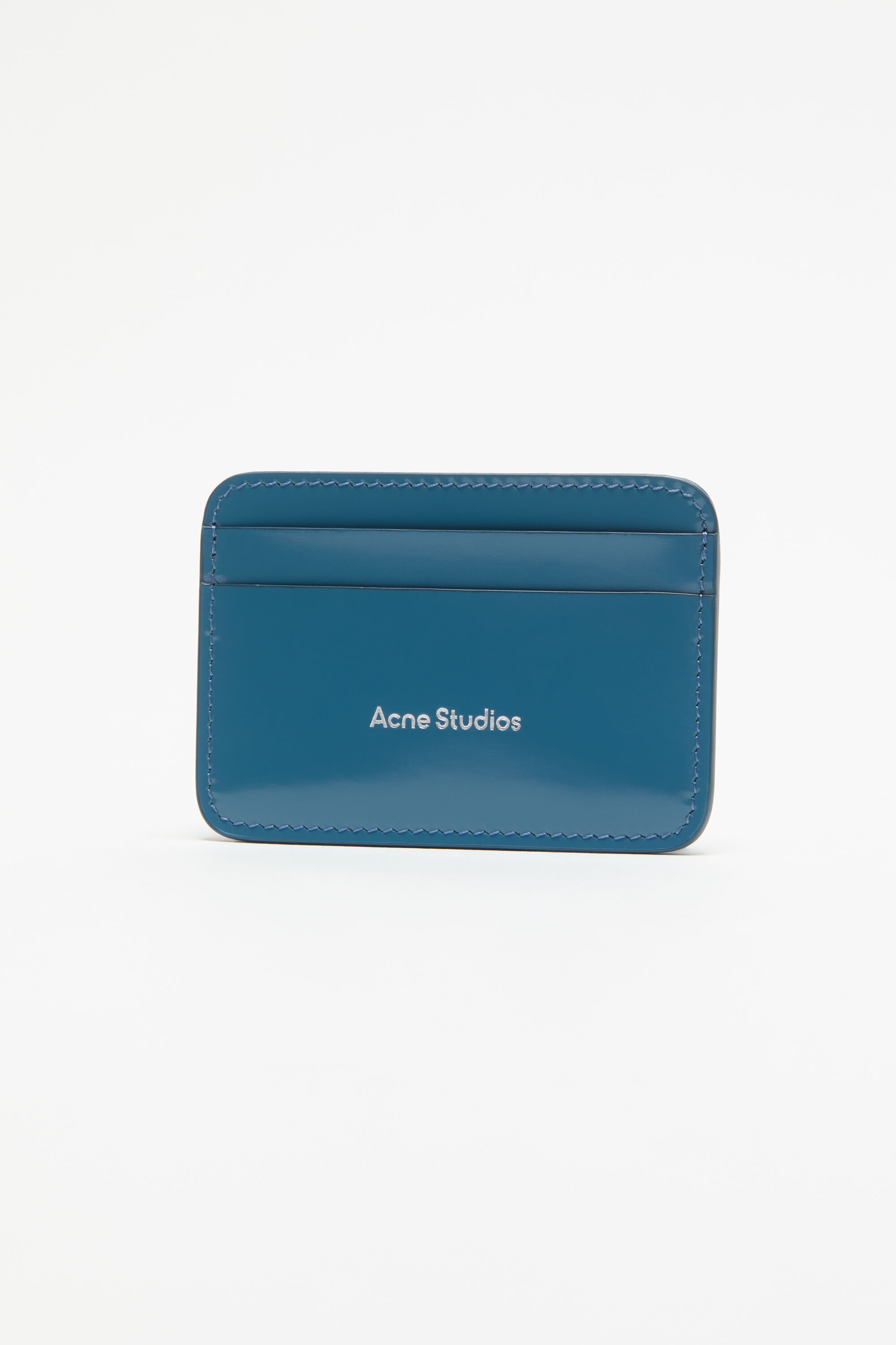 Leather card holder - Denim blue - 3