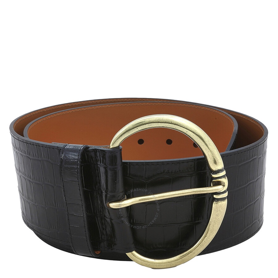 Maison Boinet - Maison Boinet Black Calfskin Crocodile Style Corset Belt - 1