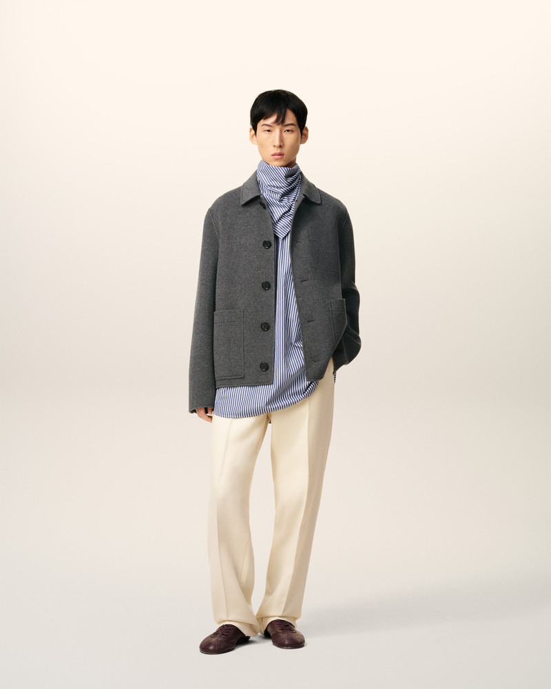 AMI Paris GREY WOOL BOXY BUTTONED JACKET outlook