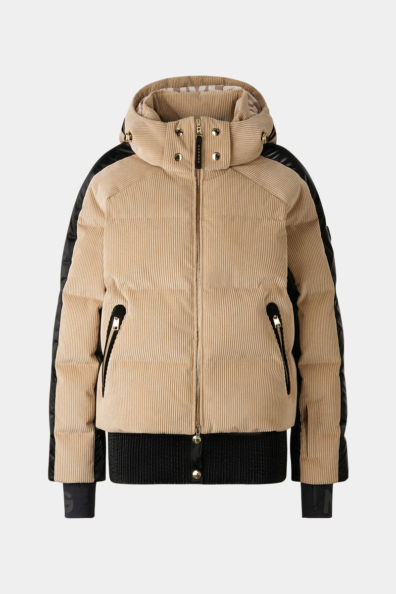 Inka Corduroy ski jacket in Camel/Black 1