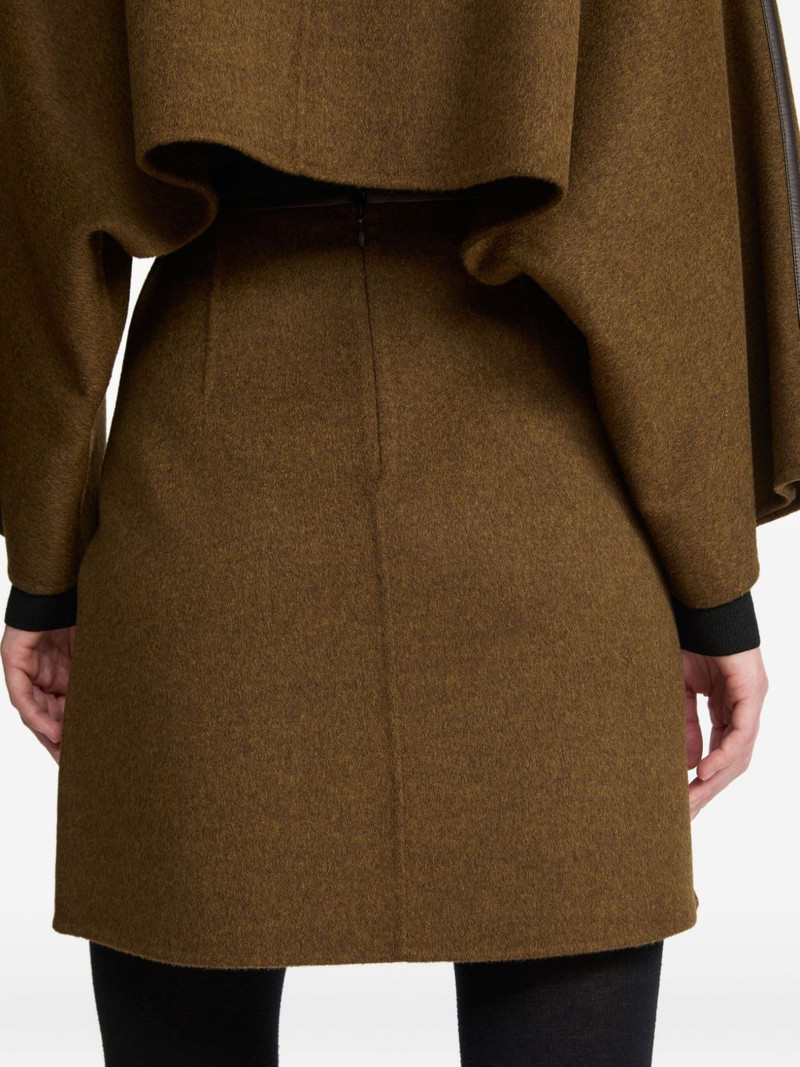 leather-trimmed wool-cashmere blend mini skirt 3