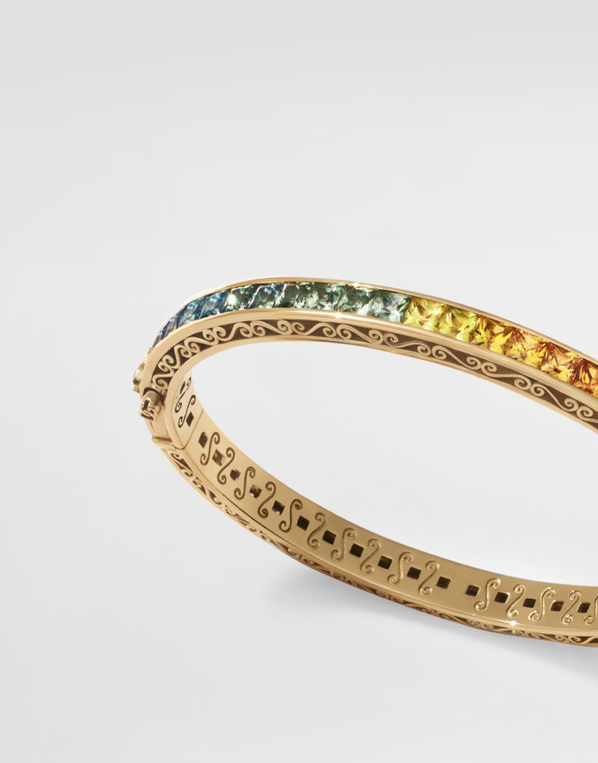Rainbow Bracelet 18 carat yellow gold and multicolored sapphires - 2