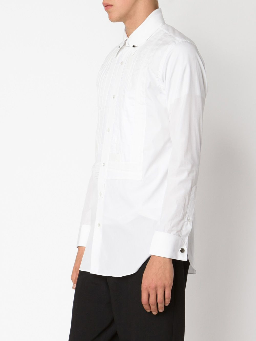 pleated chest detail shirt - 3