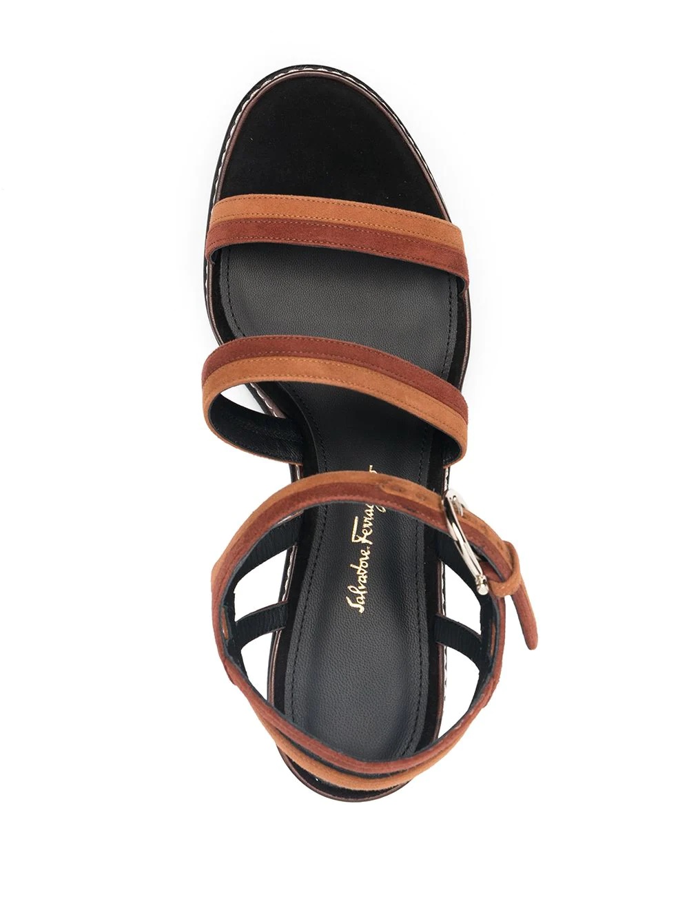 two-tone leather sandals - 4