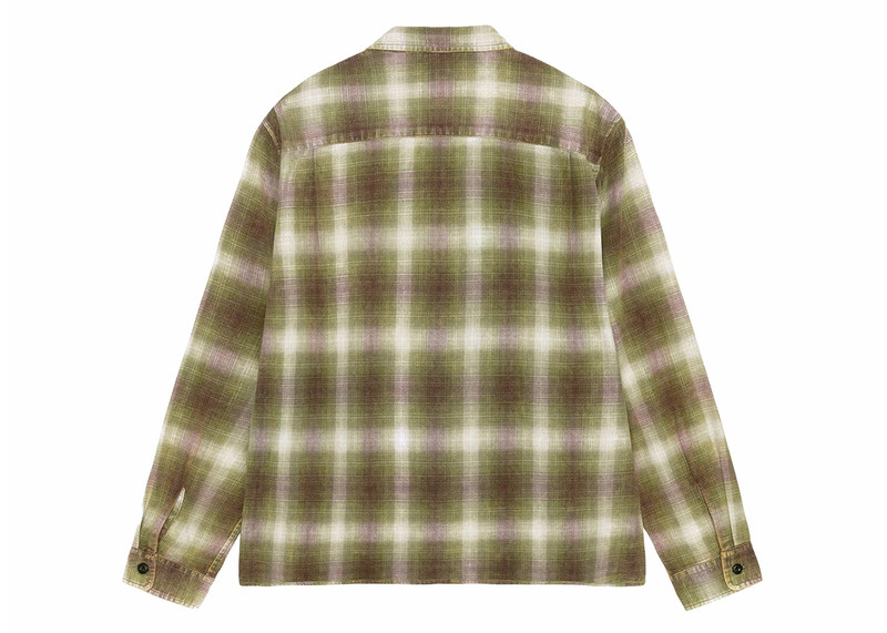 Stüssy Stussy Rocco Flannel Plaid Shirt Green outlook