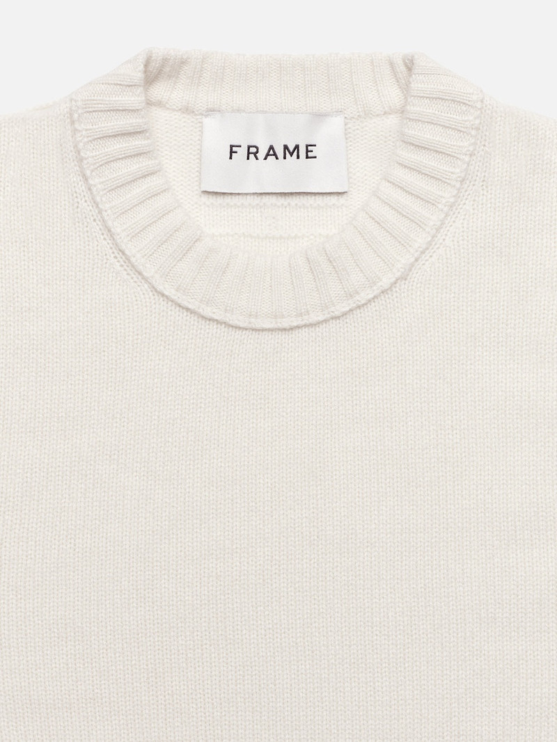 Cashmere Crewneck Sweater in Cream 2