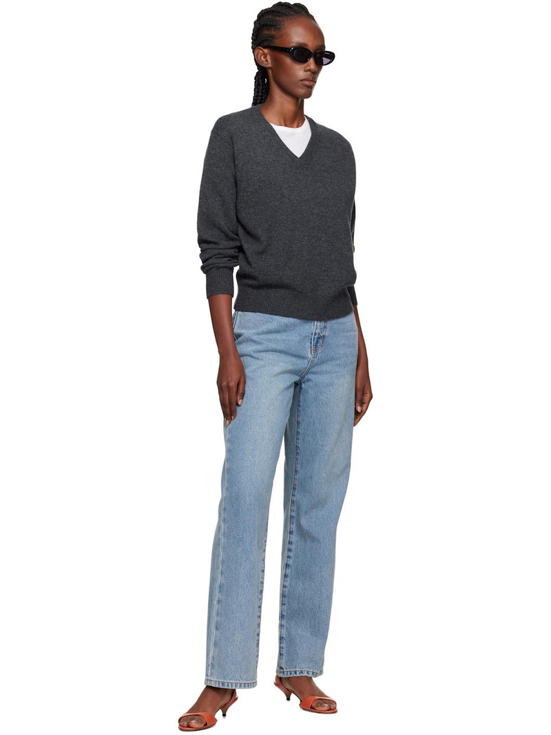 Dunst Gray Cashmere V-Neck Sweater outlook