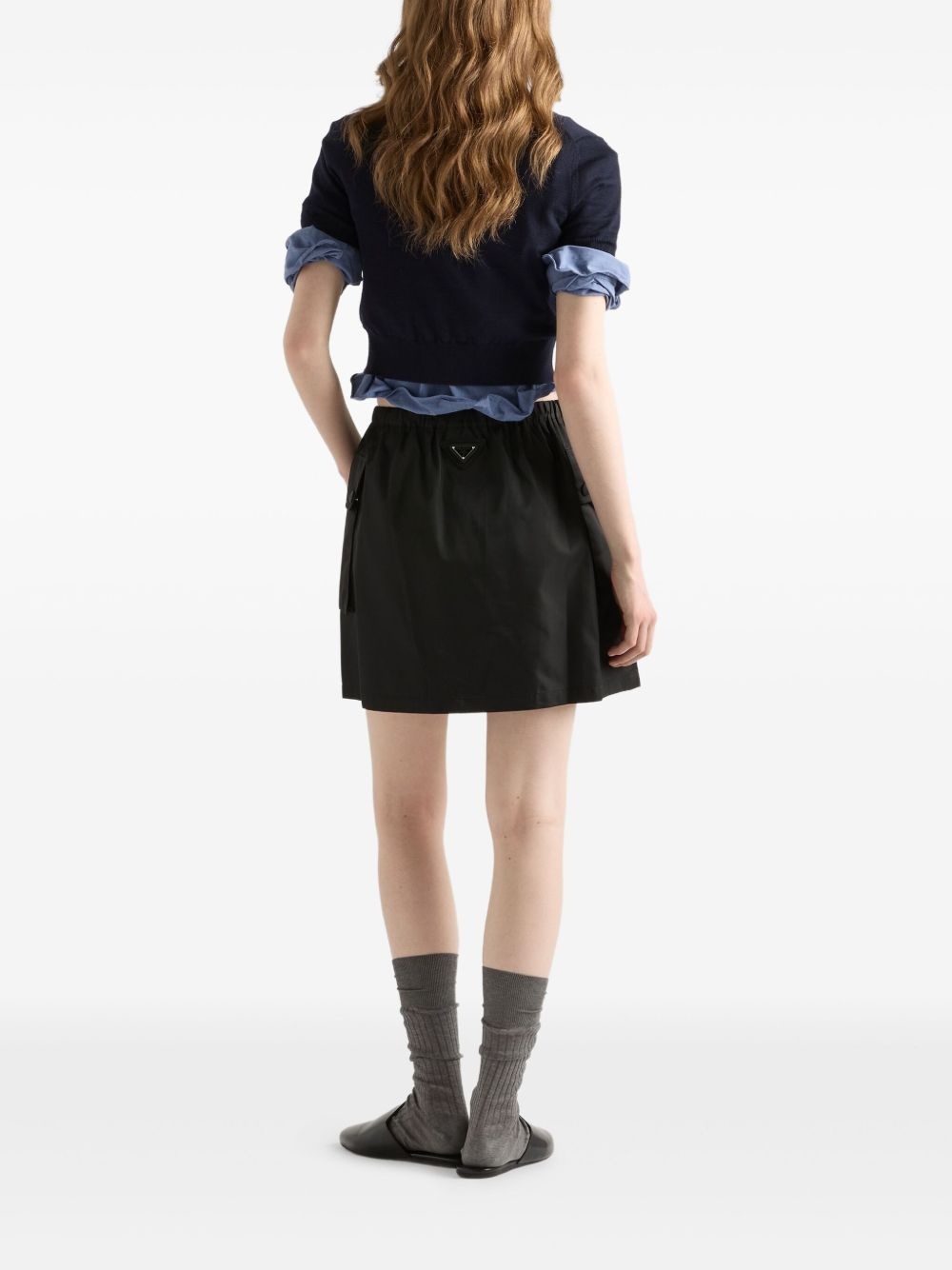 elasticated-waist mini skirt - 3