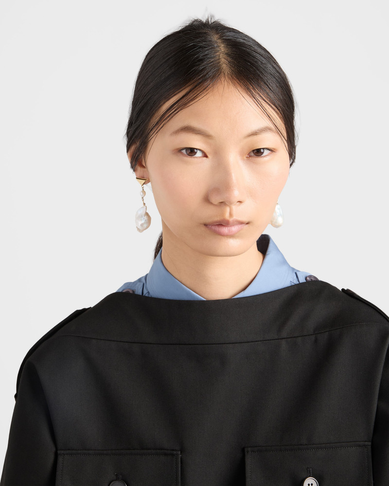 Prada Metal earrings with pearls outlook