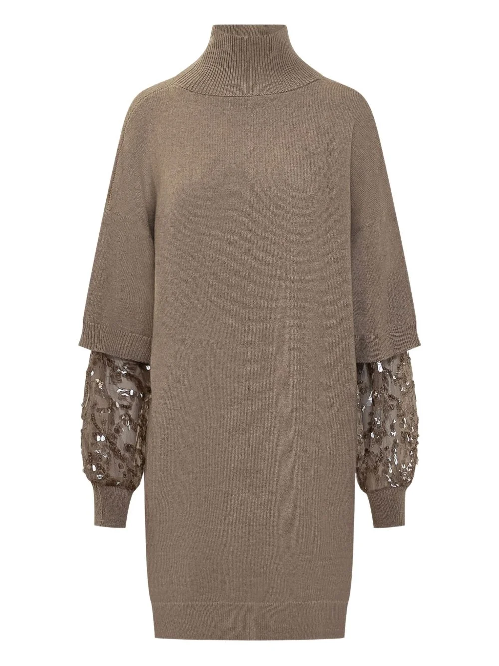 turtleneck sleeve-inserts day dress - 1