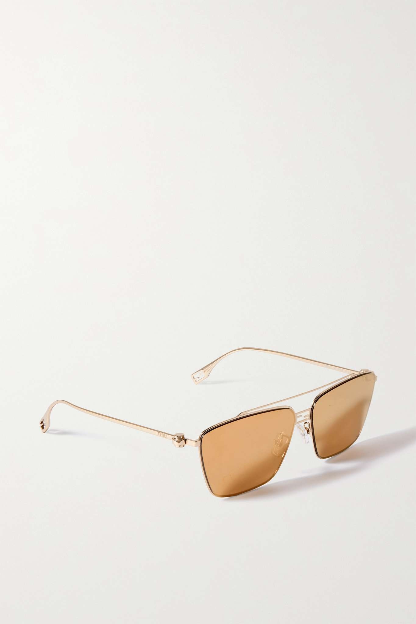 【FENDI】 Baguette square gold-tone sunglasses サングラス Gold Baguette square-frame gold-tone sunglasses | FENDI
