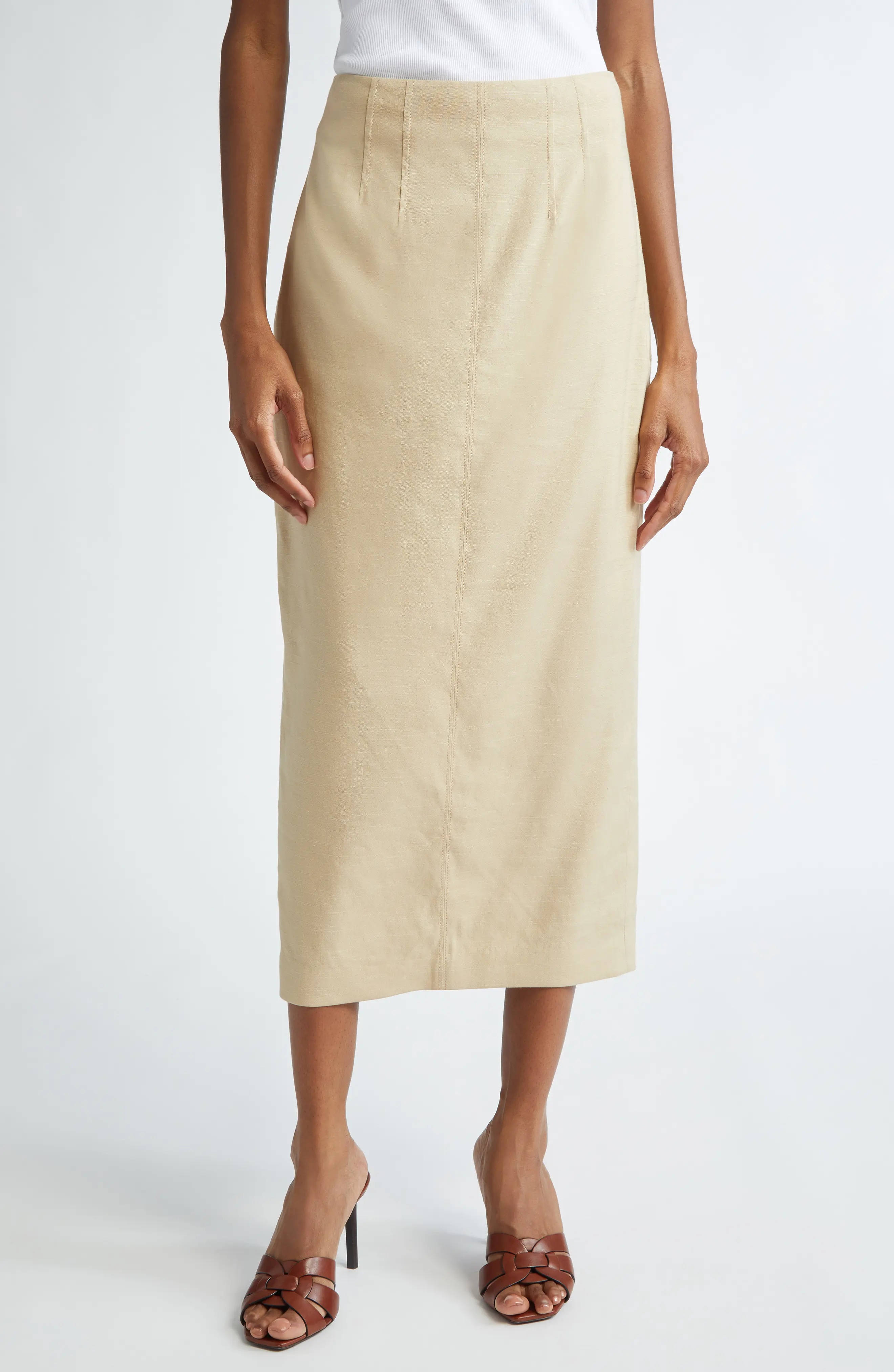 【Veronica Beard】 Kimptonリネンブレンドミディスカート Veronica Beard Kimpton Linen-Blend Pencil Skirt | Saks Fifth