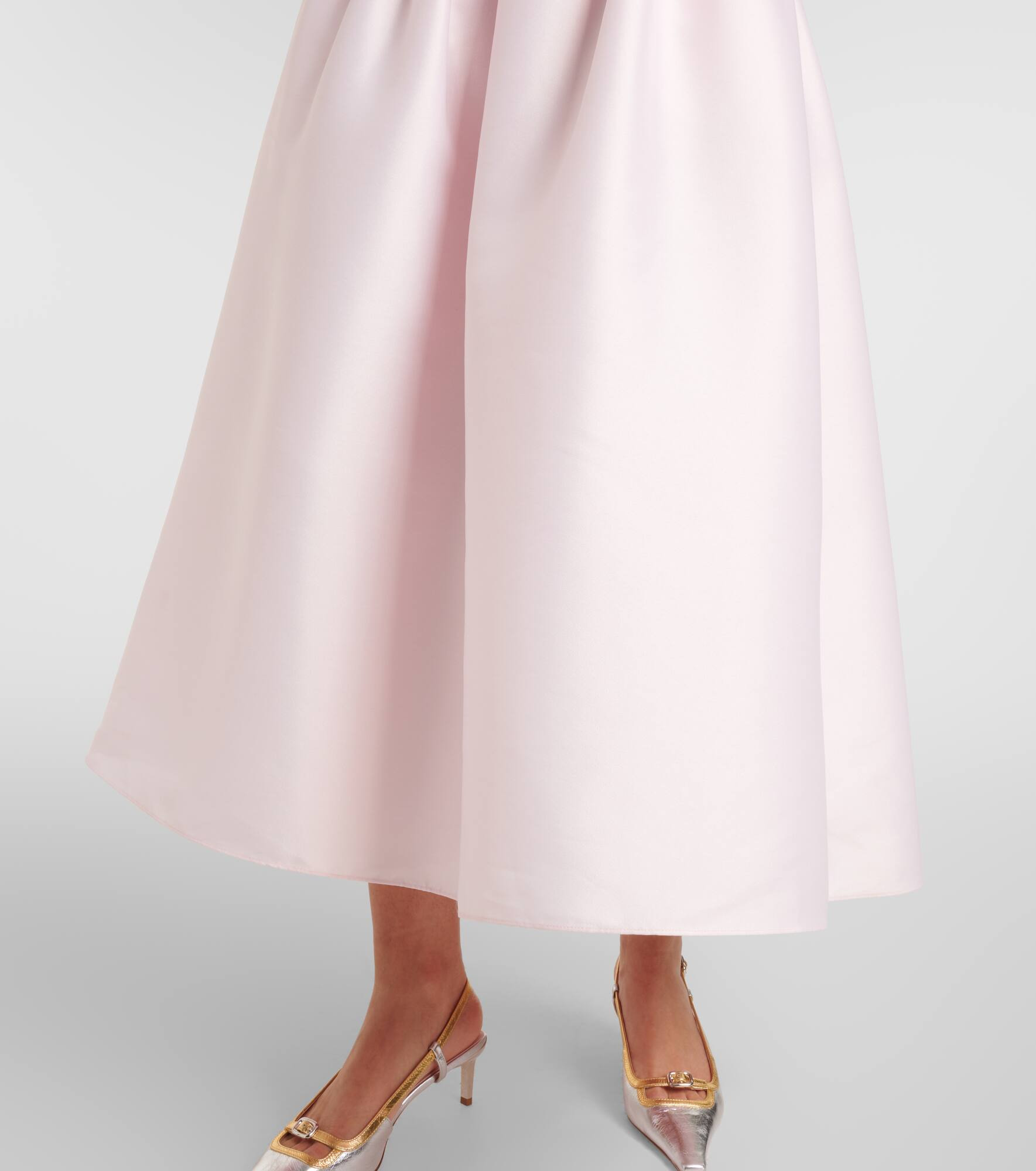 Belted taffeta midi dress - 5