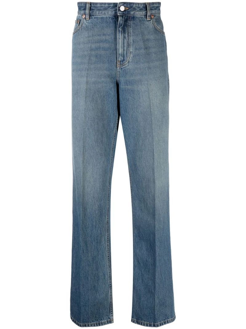 logo-patch straight-leg jeans - 1