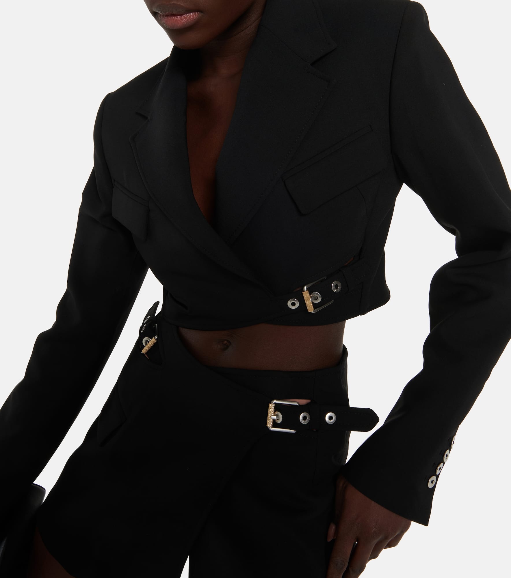 Interlock belted cropped blazer - 5