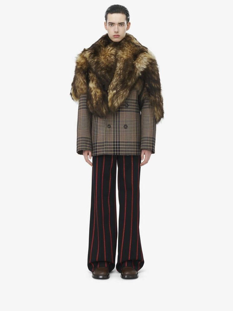 Shearling Stole Wool Peacoat 3