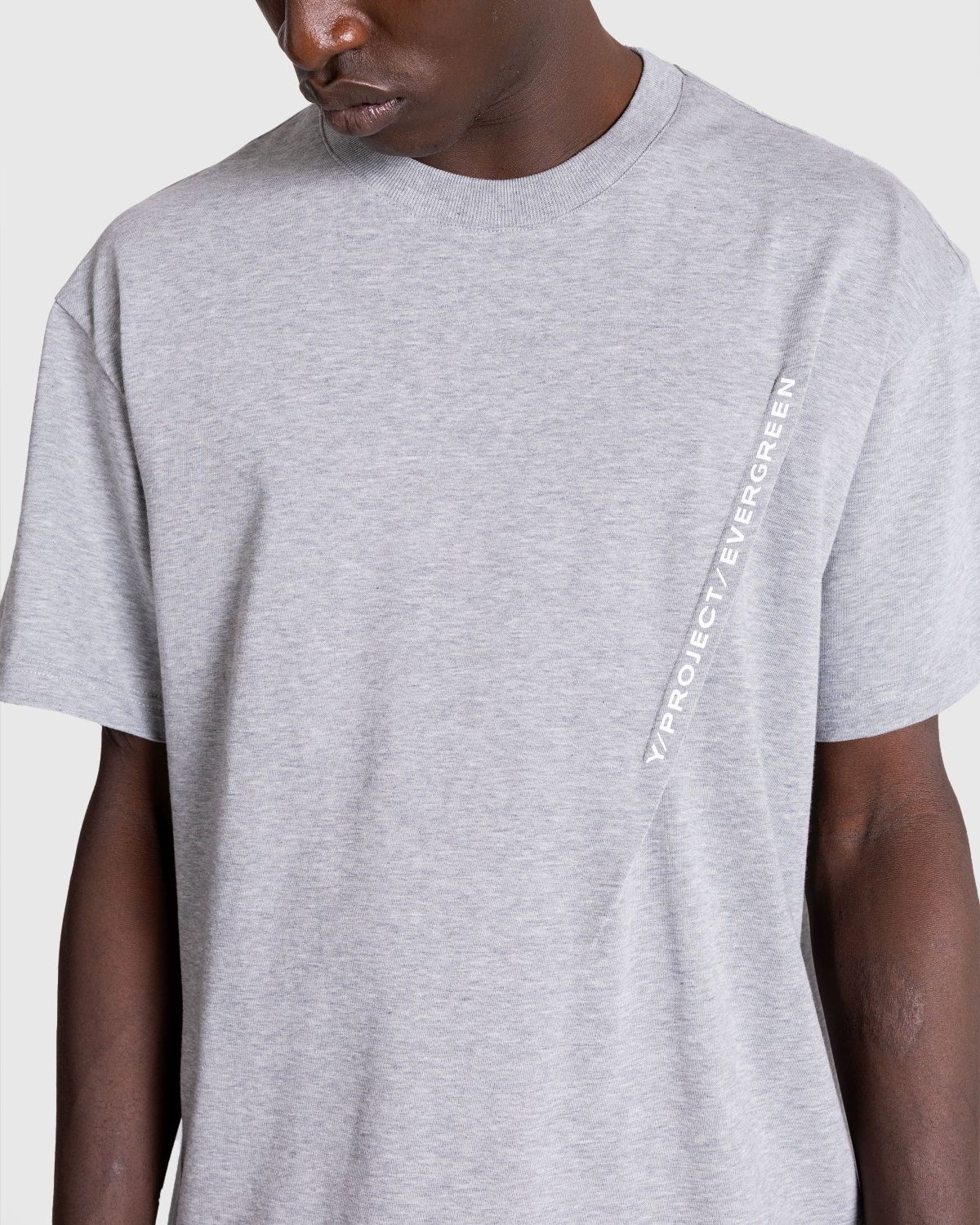 Y/Project – Evergreen Pinched Logo T-Shirt Evergreen Grey Melange - 5