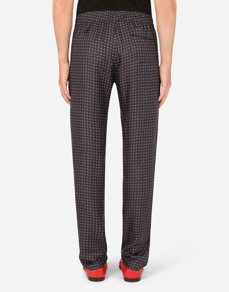 Silk pajama pants with tie print - 2