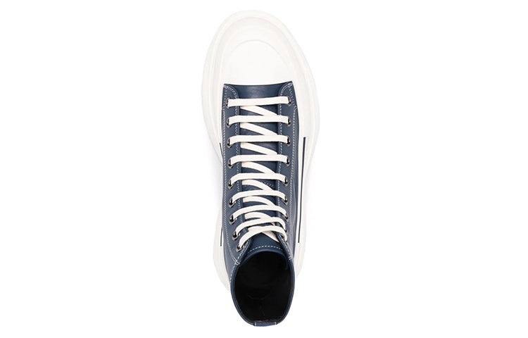 Alexander McQueen Tread Slick Lace Up Boot 'Navy Leather' 627206WIAM24456 - 4