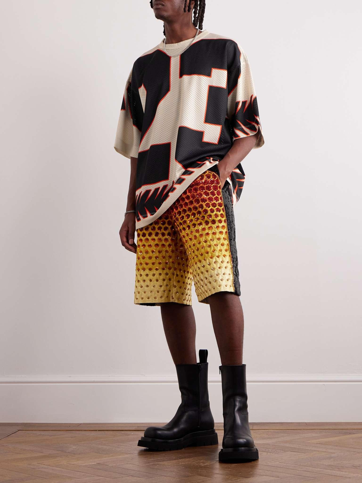 Dries Van Noten Oversized Printed Mesh T-Shirt | mrporter