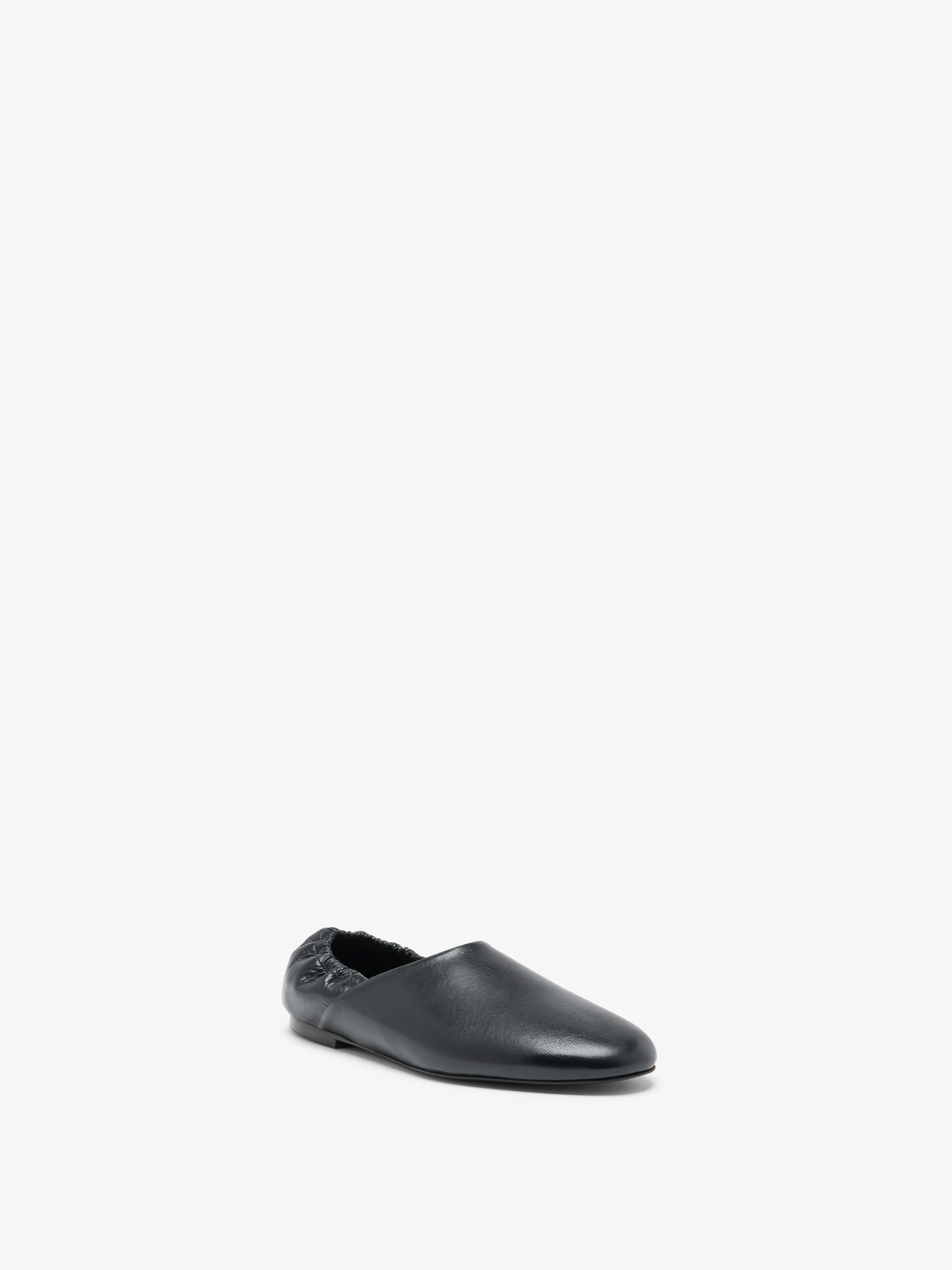 Ruched Tee Slippers in Slick Calf - 2
