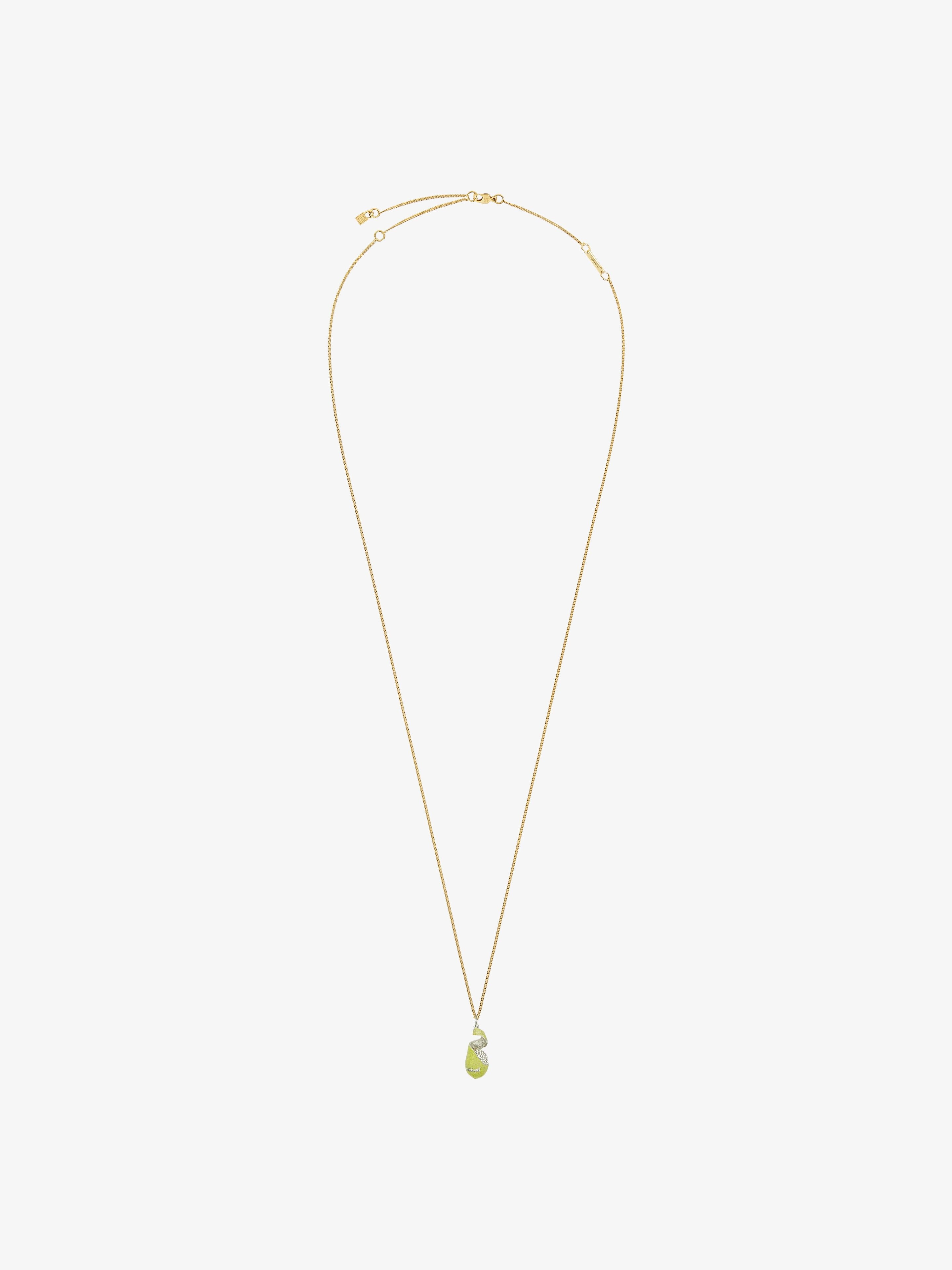 CHARM LEMON NECKLACE IN METAL AND ENAMEL WITH CRYSTALS - 4