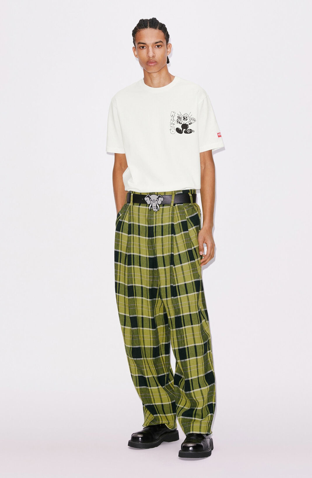 Loose check linen trousers - 3