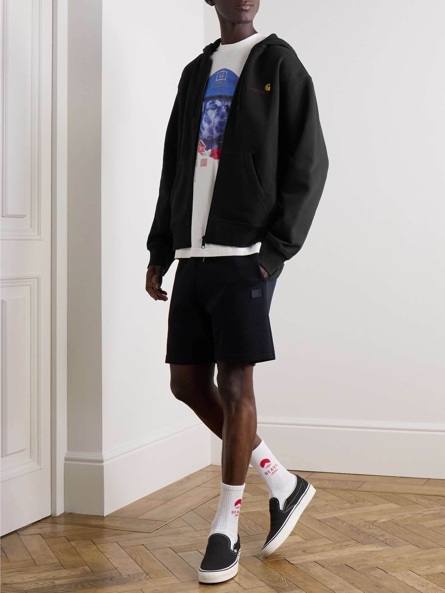 Logo-Embroidered Cotton-Blend Jersey Zip-Up Hoodie - 2