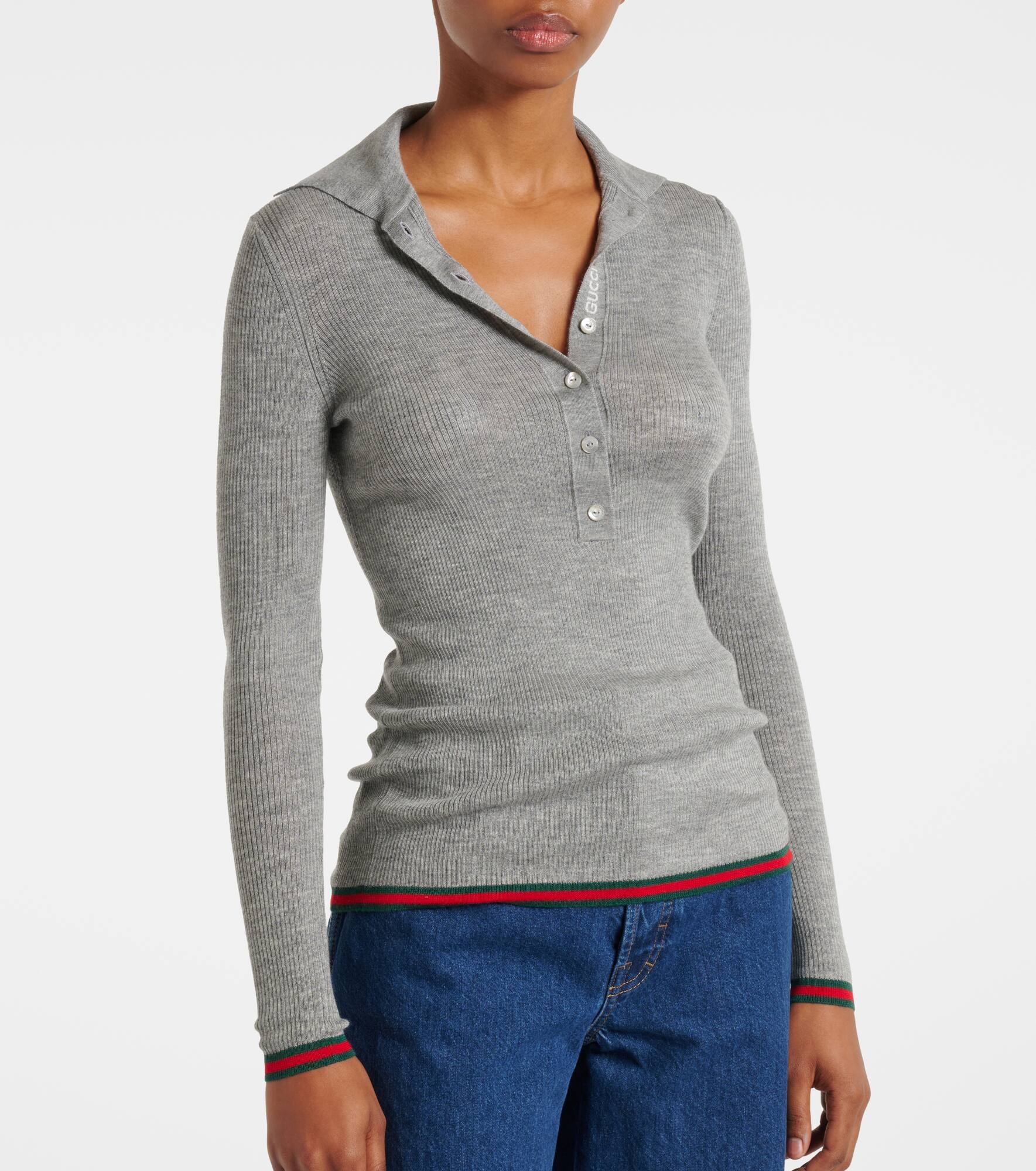 Cashmere and silk polo sweater - 6