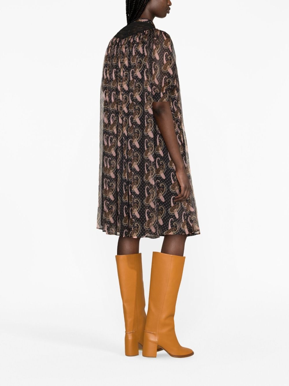 paisley-print silk minidress - 4