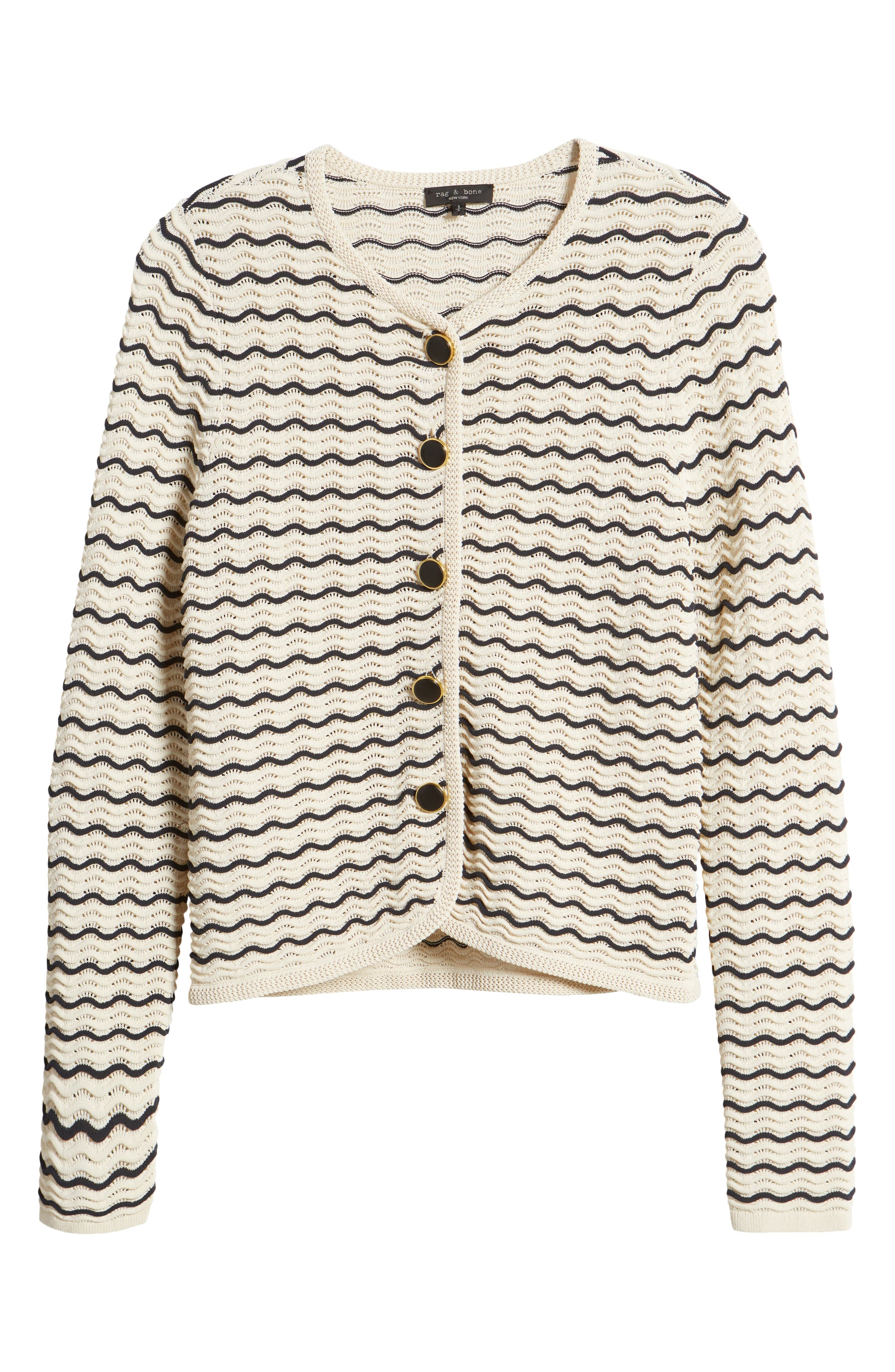 rag & bone Elisa Stripe Cardigan in Turtledove at Nordstrom - 5