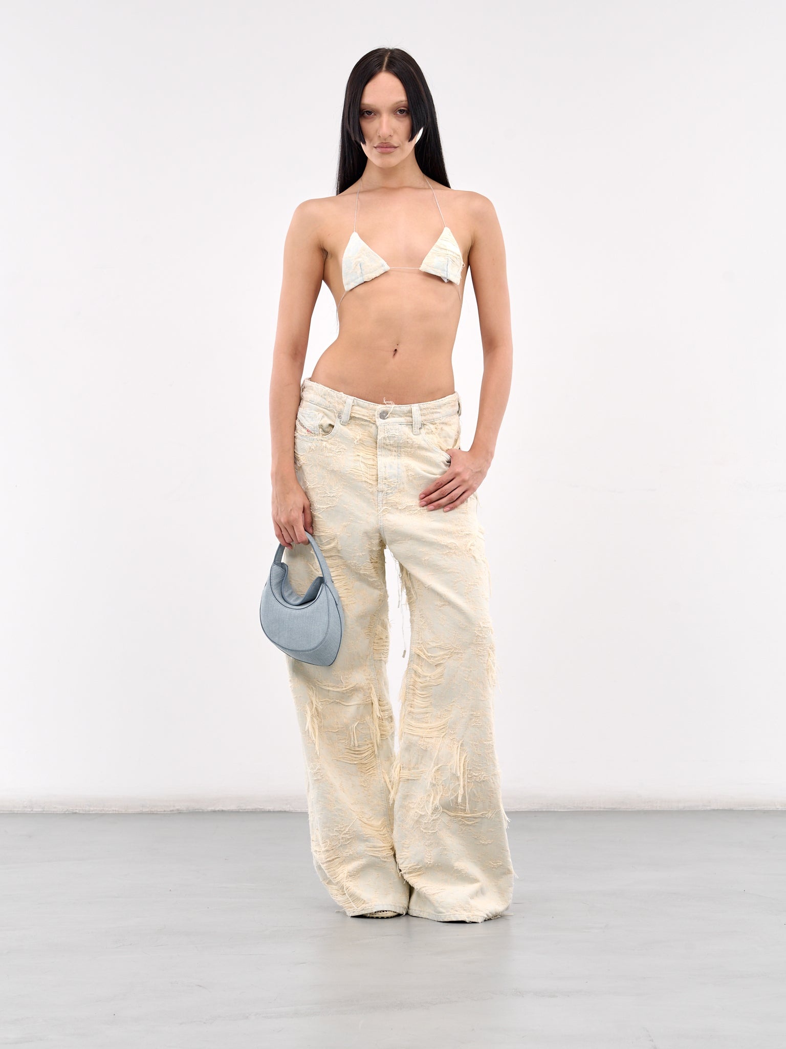 Distressed Denim Bra - 6