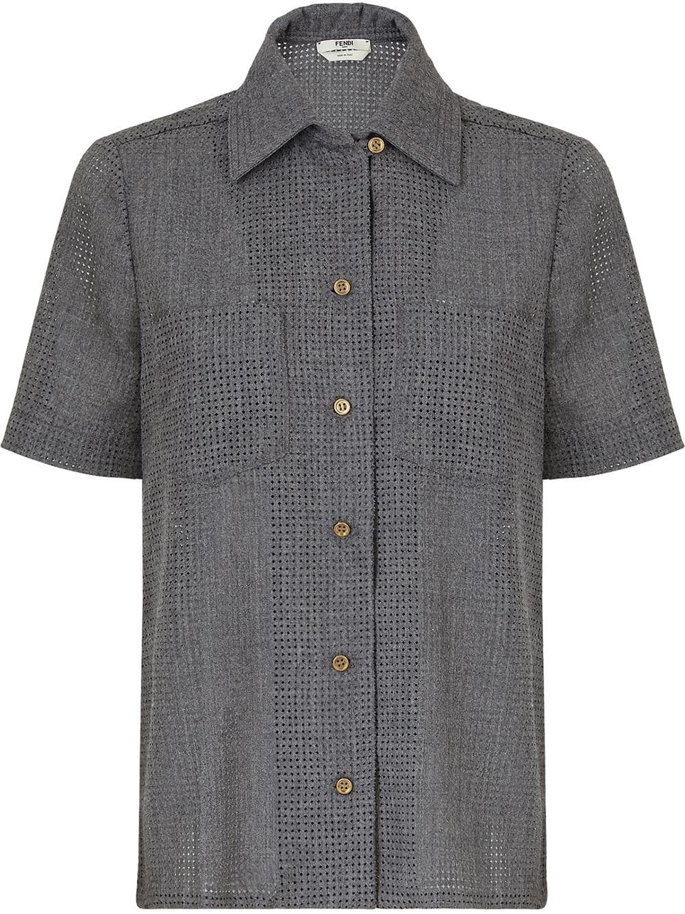 perforated short-sleeve shirt - 1