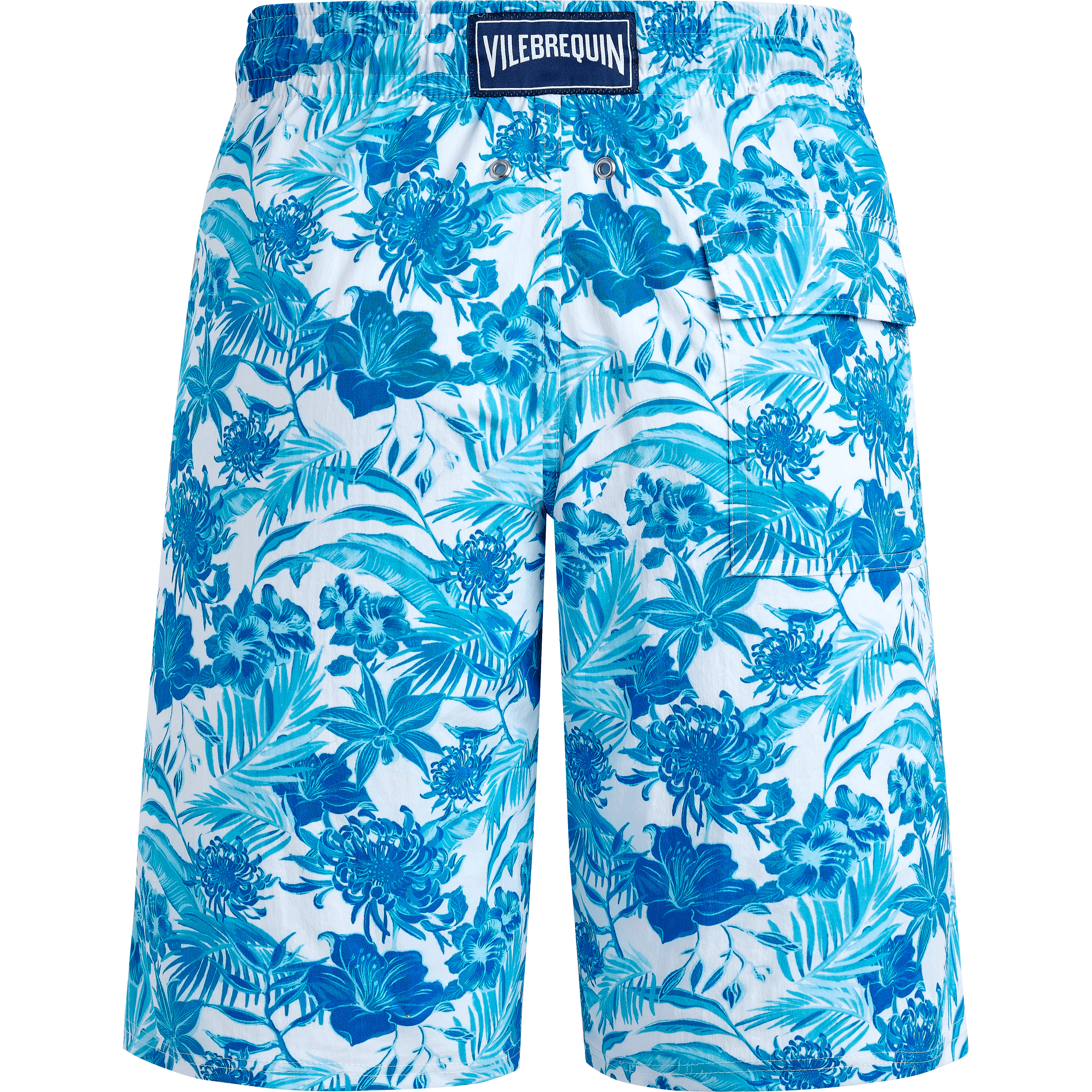 Men Long Stretch Swim Trunks Tahiti Flowers - 2