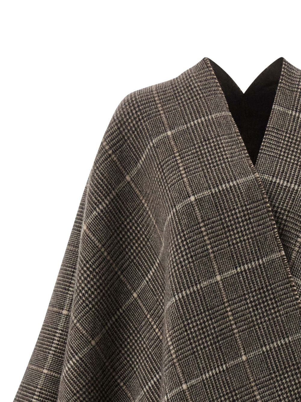 Prince of Wales checked fringed poncho - 3