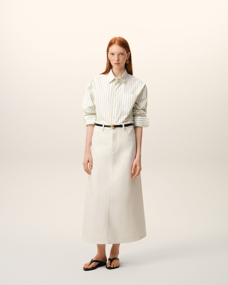 AMI Paris WHITE STRIPED COTTON AMI DE COEUR BOXY SHIRT outlook