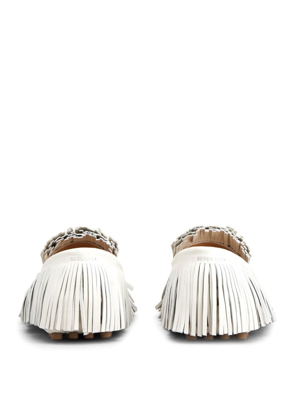 logo-plaque franged leather loafers - 3